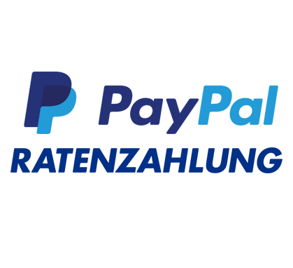 Erfolg – ​​Verkauf von HYLA-Produkten – PayPal-Logo mit dem Wort „Ratenzahlung“, das auf Deutsch auf Ratenzahlung hinweist