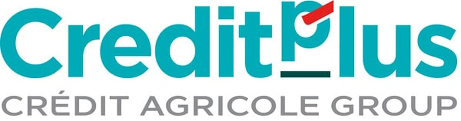 Erfolg - Verkauf von HYLA-Produkten - CreditPlus-Logo mit blauem Text und „CRÉDIT AGRICOLE GROUP“ in Grau darunter